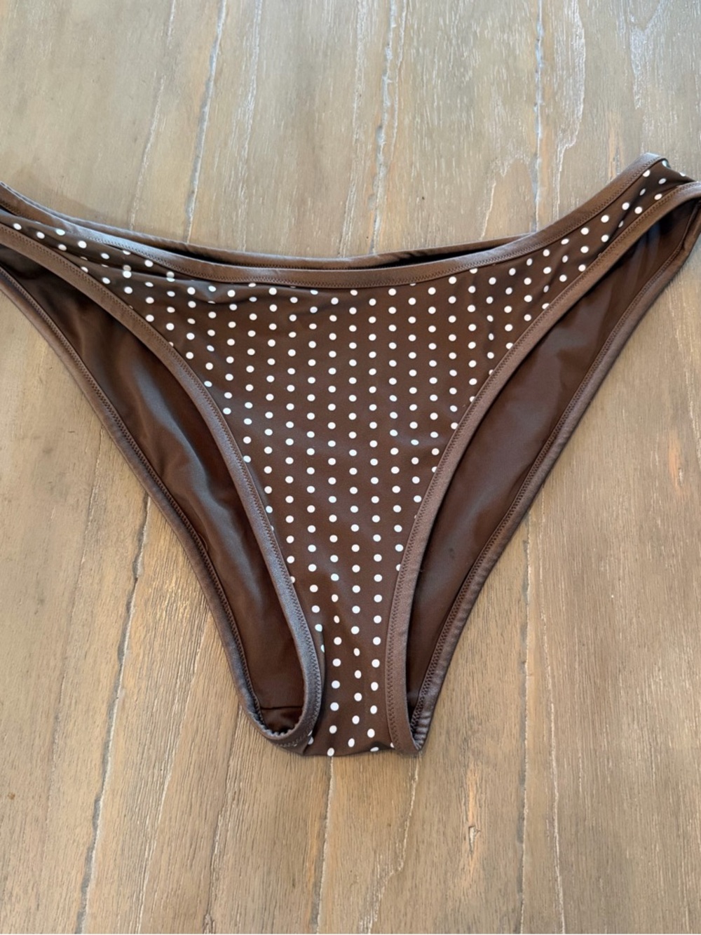 Brown Polka Dot Bikini Bottom pink by Frankie's bikini